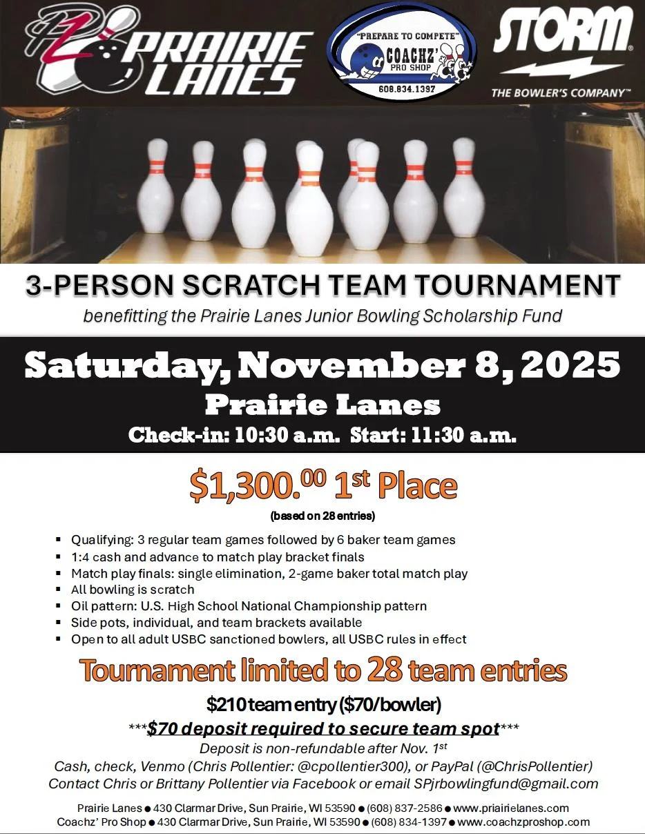 2025 3-Person Scratch Tournament Benefitting the Prairie Lanes Junior Scholarship Fund 1