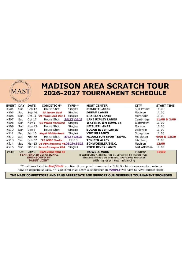 MAST 2026-27 schedule